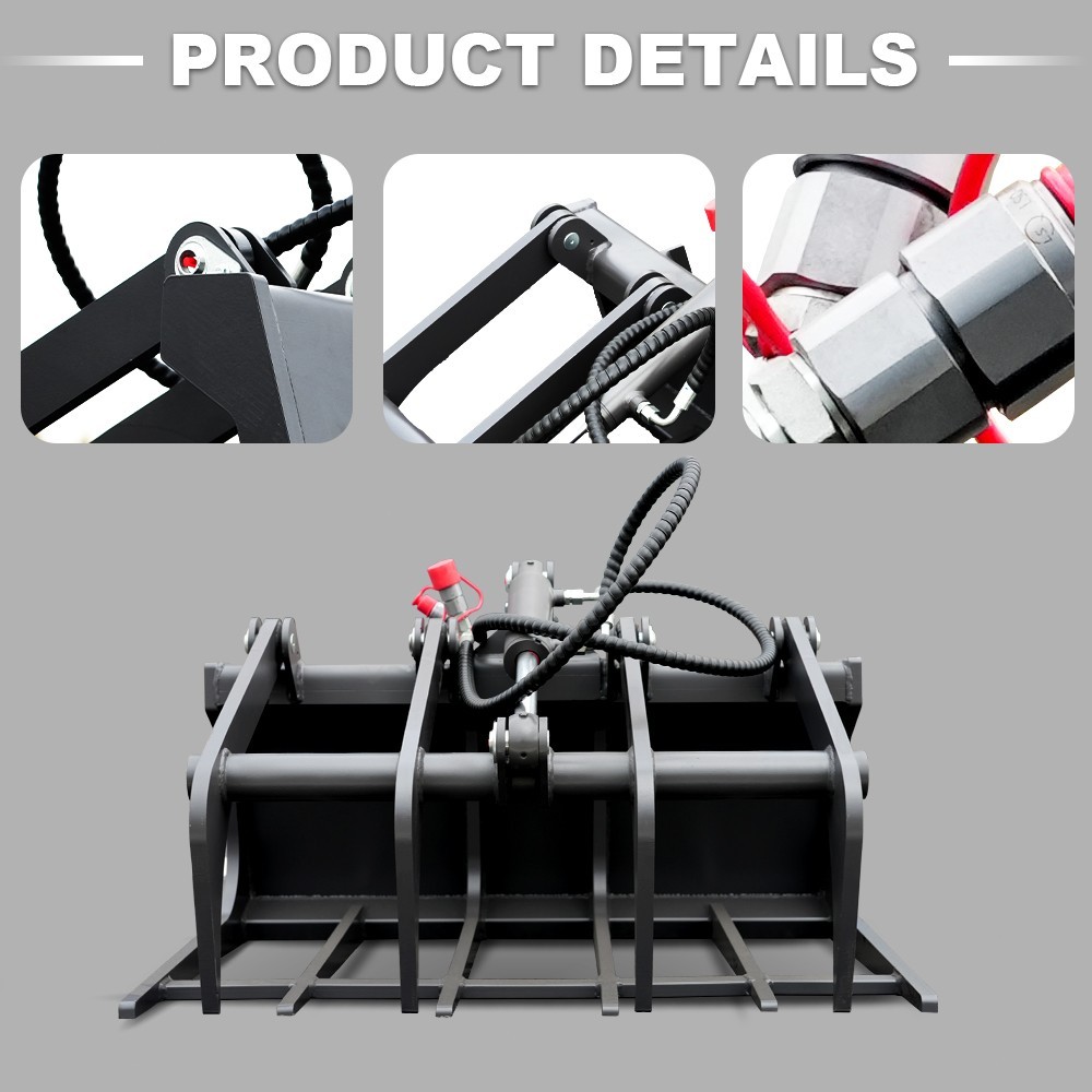 HY480C+Grapple FREE SHIP Mini Skid Steer Loader with 23HP EPA Engine Three pumps