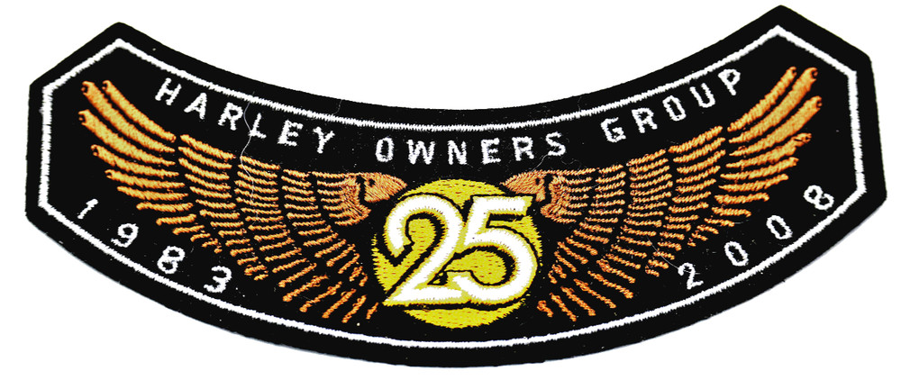 25 Years Harley Davidson Owners Group 1983-2008 Embroidered Patch