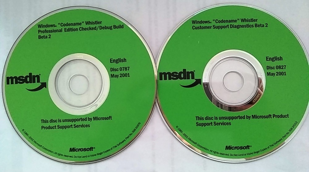 Windows "Codename" Whistler Professional Edition w/ Key License & Diagnostic CD