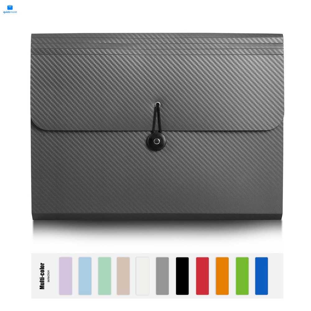 Nicfaec Expanding File Folder, Organizer,13 Pockets, Grey, 1pcs-grey