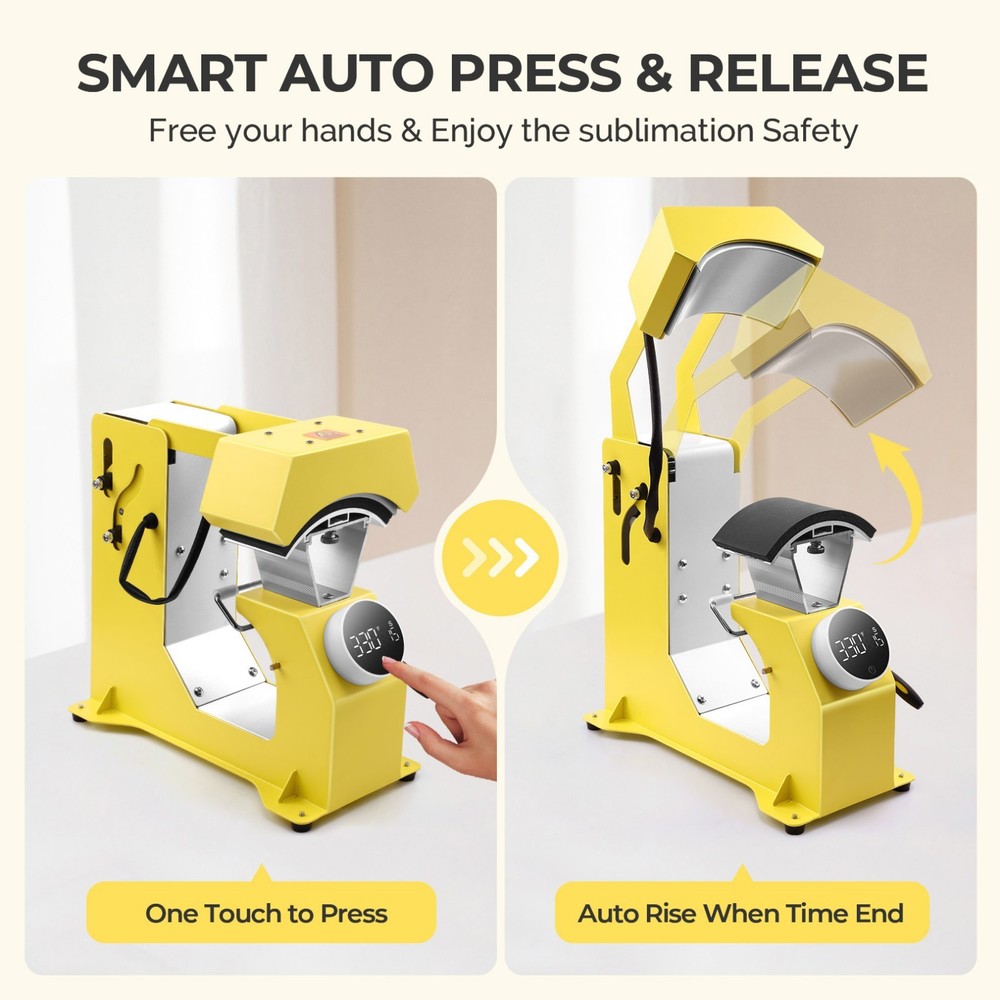 🎁3-in-1 Professional Hat Heat Press with Precise Knob Control Panel for DIY🎁