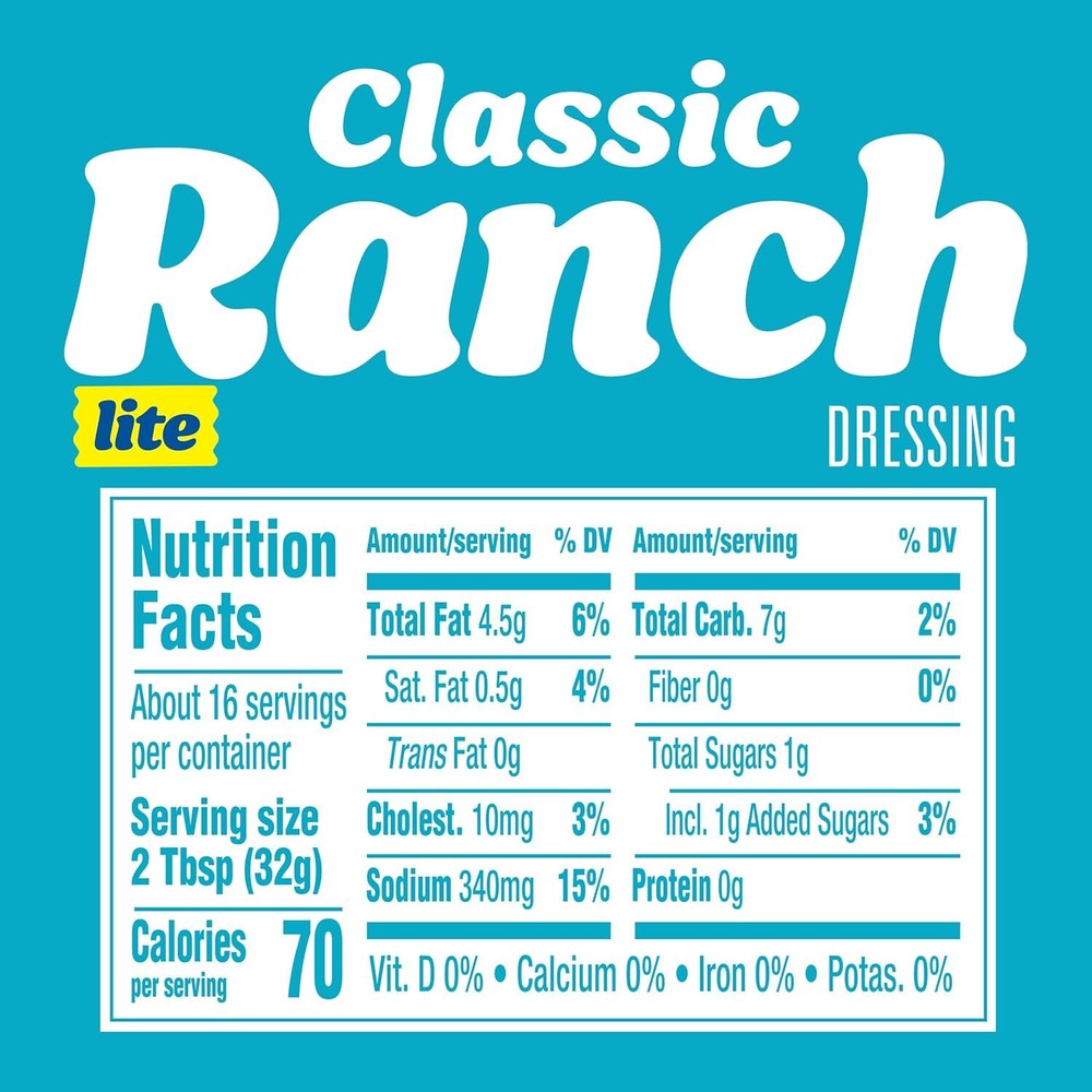 Classic Ranch Lite Salad Dressing (16 Fl Oz Bottle)