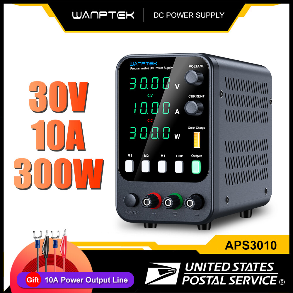 DC 0-30V 10A Adjustable Lab Power Supply Variable Bench Switch Internal Memories