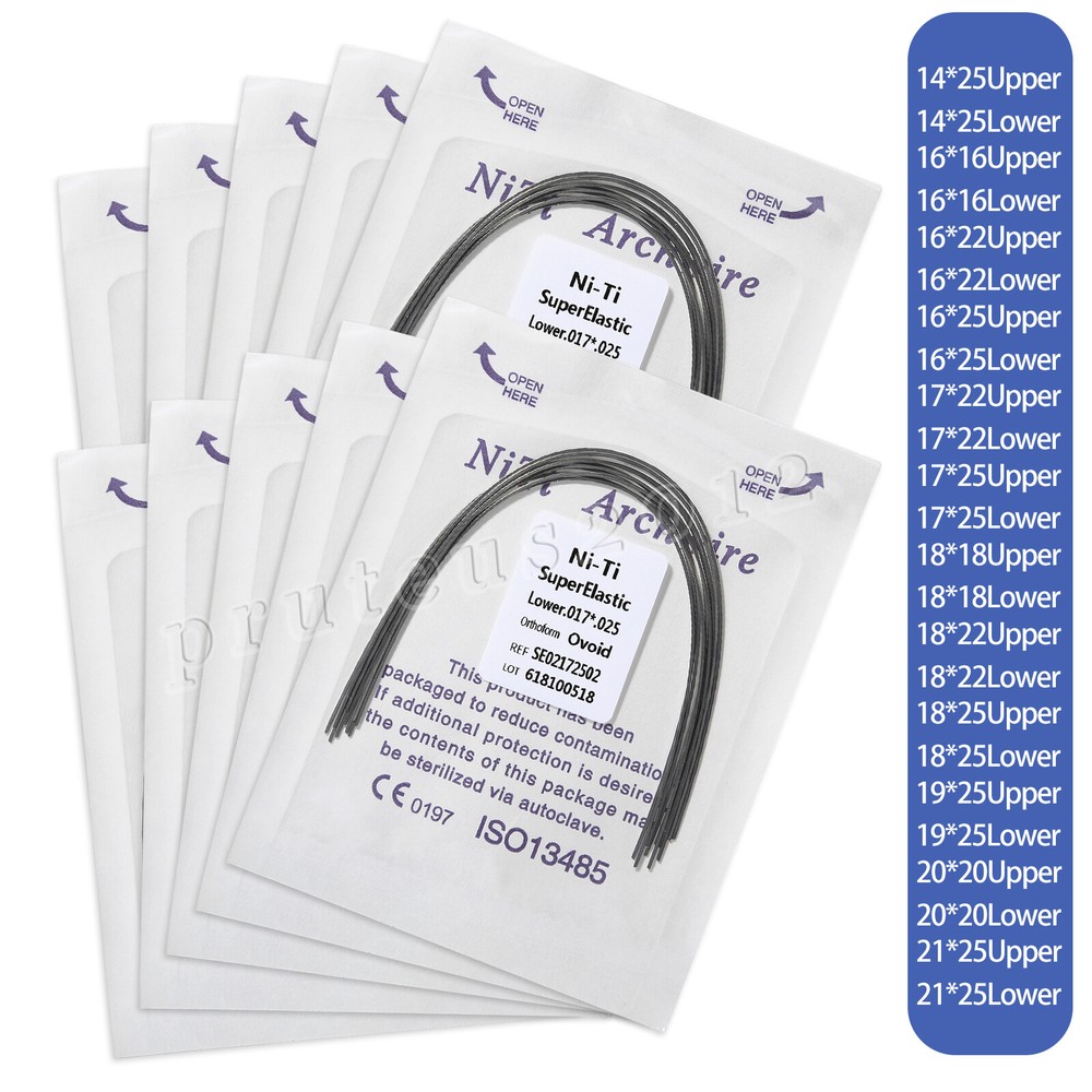 Dental Orthodontic Super Elastic Niti Arch Wires Rectangular Ovoid Form