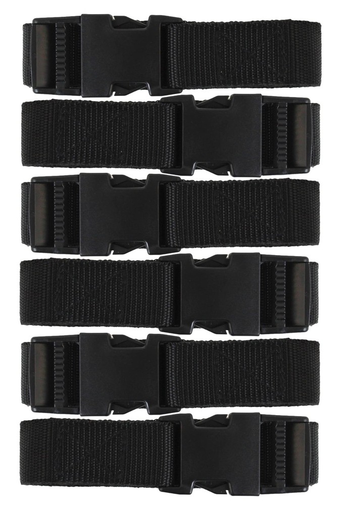 Harrier Hardware Utility Strap with Quick-Release 6-Pack, Black 72-Inch