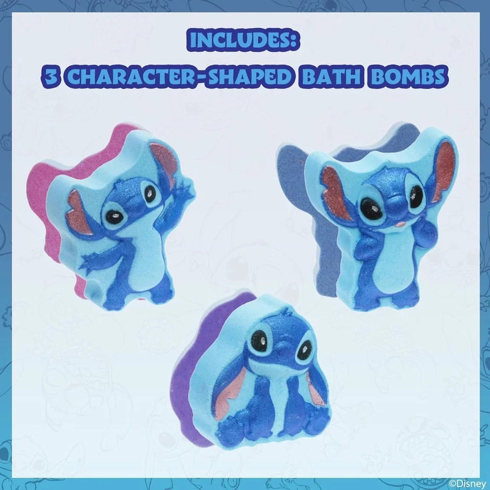 Stitch Bath Bombs for Kids, Fun Bright Rainbow Colors, Raspberry Scented for Kid