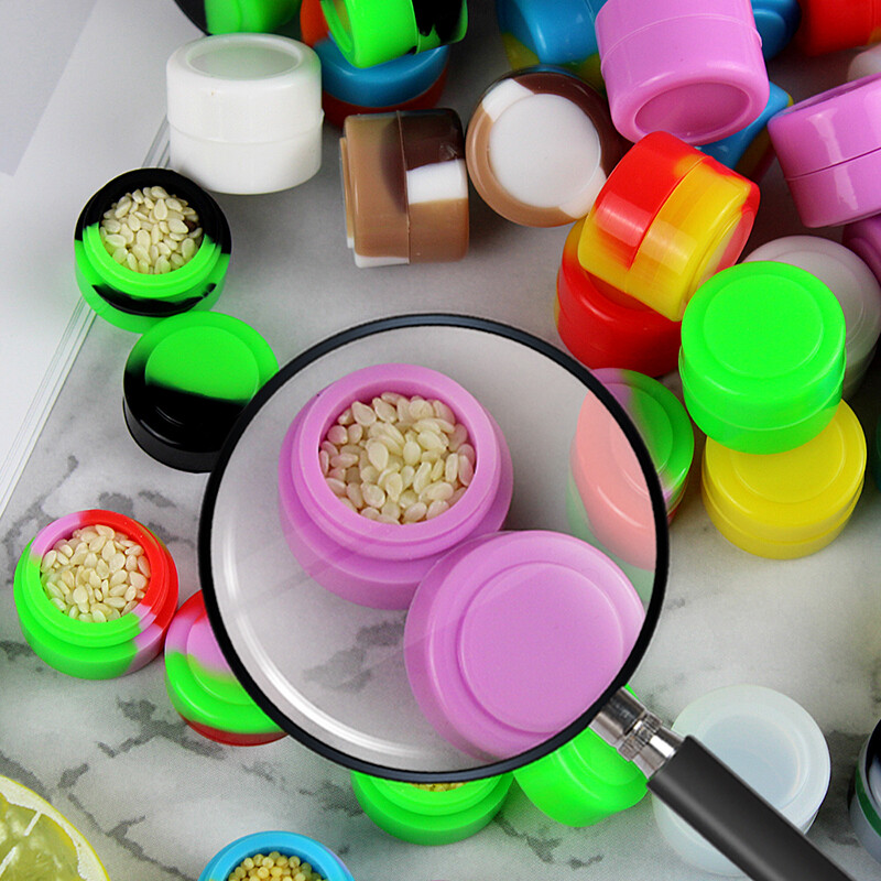 Silicone Container 100pc 2ml Small Round Non Stick Storage Jar Multi Use