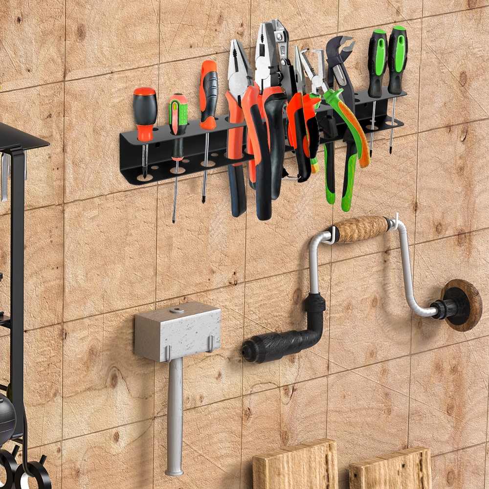 Screwdriver Holder Tool Rail Rack, Driver Hand Tools Organizer Shelf Wall Mount