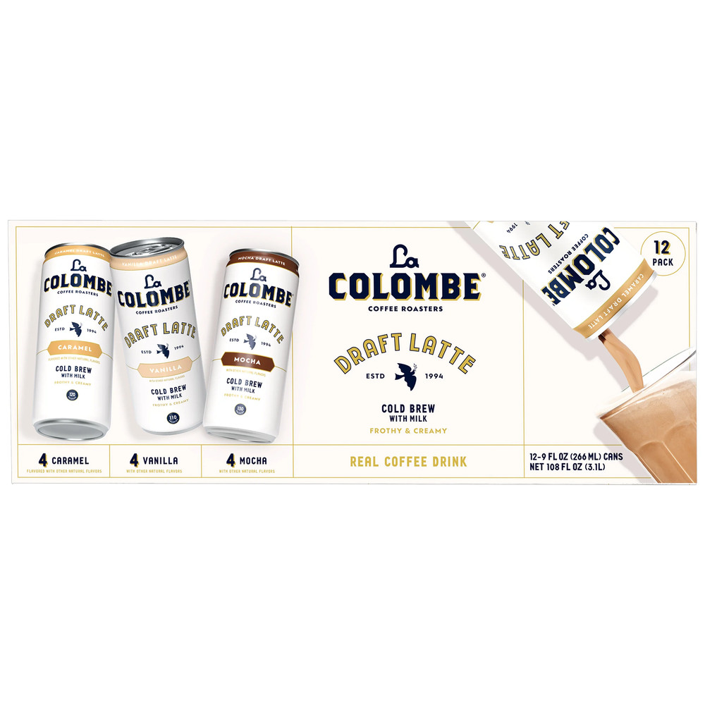 La Colombe Draft Latte Cold Brew Coffee, Variety Pack, 9 fl oz, 12-pack