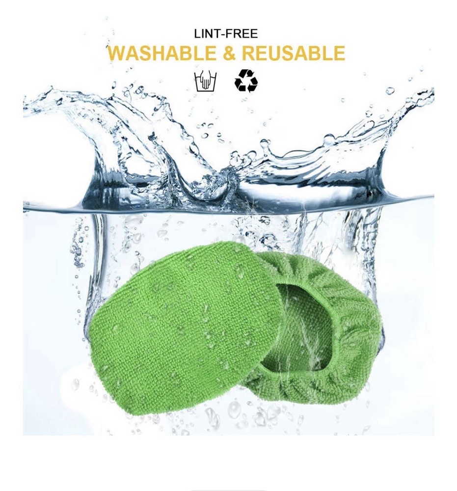 5 Pack Microfiber Replacement Bonnets for Windshield Cleaners - Eco-Friendly