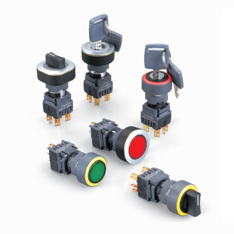 16mm IP40 2/3Position Lock Switch Maintain/Return Square Plastic Key Switch 2key