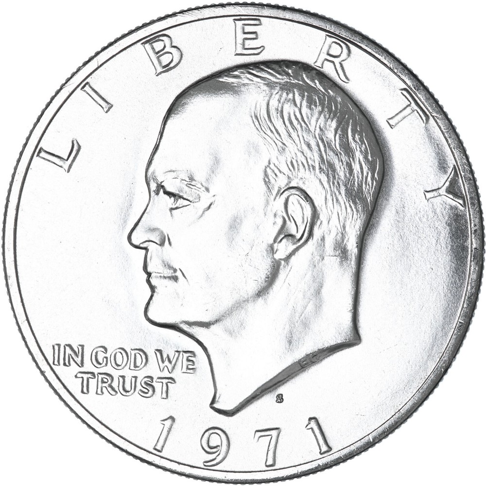 1971 S Eisenhower Dollar 40% Silver BU Ike US Coin