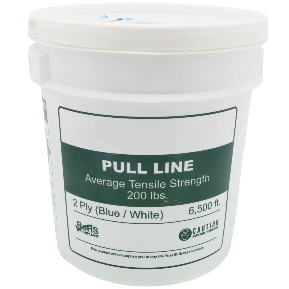 Bucket of 6500ft 200 LBS TENSILE STRENGTH NYLON POLY LINE CABLE PULL STRING