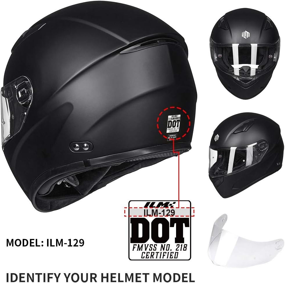 Clear Motorcycle & Snowmobile Full Face Shield Visor with Pinlock Pins