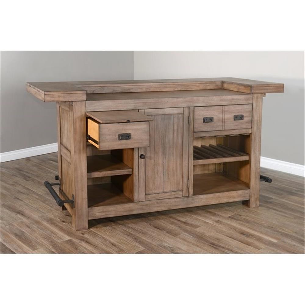 Home Square 4-Piece Set with Bar Unit & Hutch & 2 Backless Stools