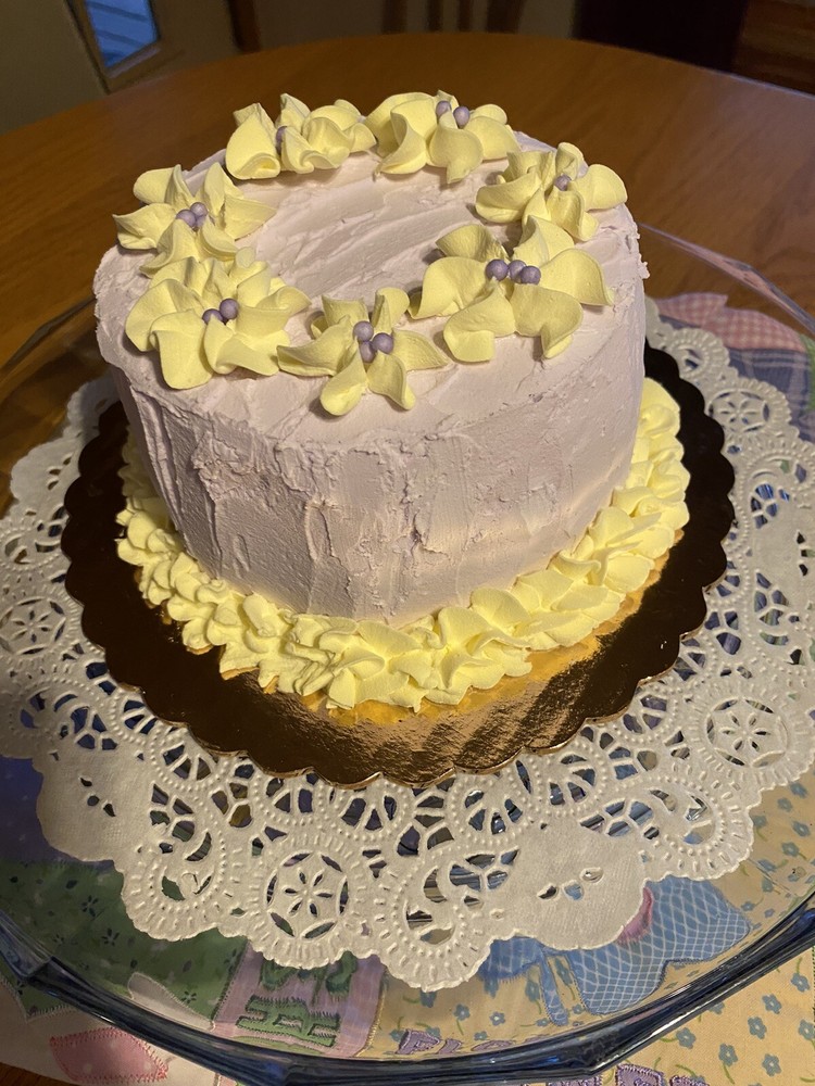 Fake Handmade Spring Inspired Cake  6”Tx5”W