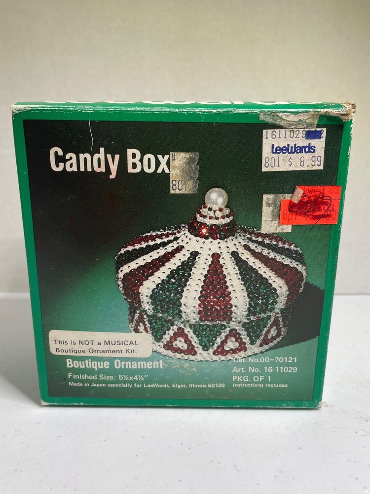 VINTAGE 1980 LEEWARDS BEADED CANDY BOX KIT! NOS!!