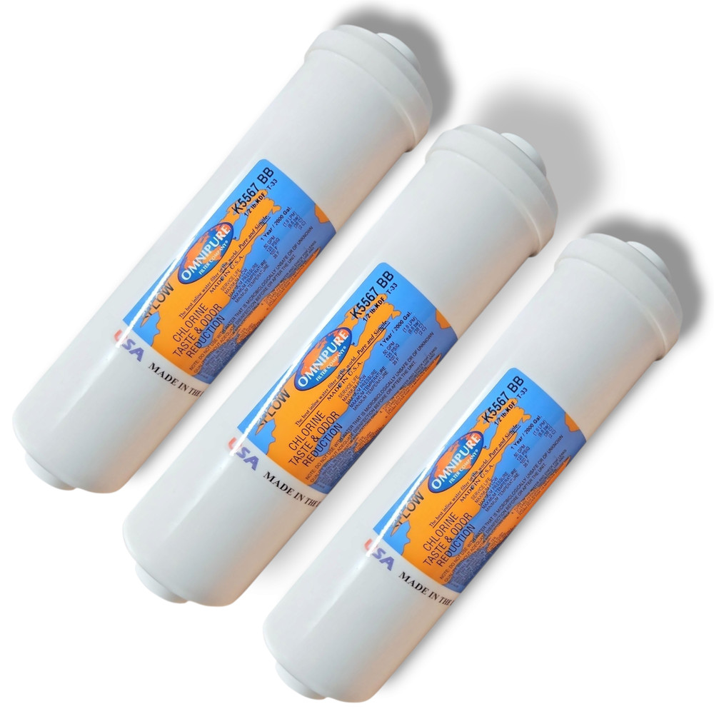 Omnipure K5567-BB Inline Water Fiter KDF/GAC 1/4"FPT