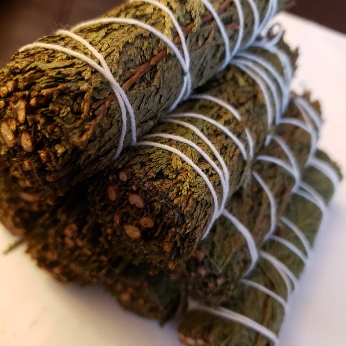 Cedar 4" Sage Smudge Stick Bundle - Natural Space Cleansing