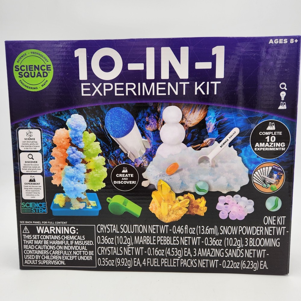 Science Squad 10 In 1 Experiment Kit Create And Discover Fun Science New