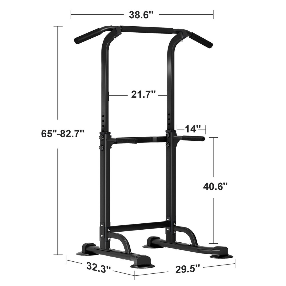 SogesHome Power Tower Pull Up Bar and Dip Station, Height Adjustable Dip Stan...