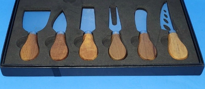 Hychill Serving Ware - 8PC Set Cheese Knives - Sharpener and Wine Opener