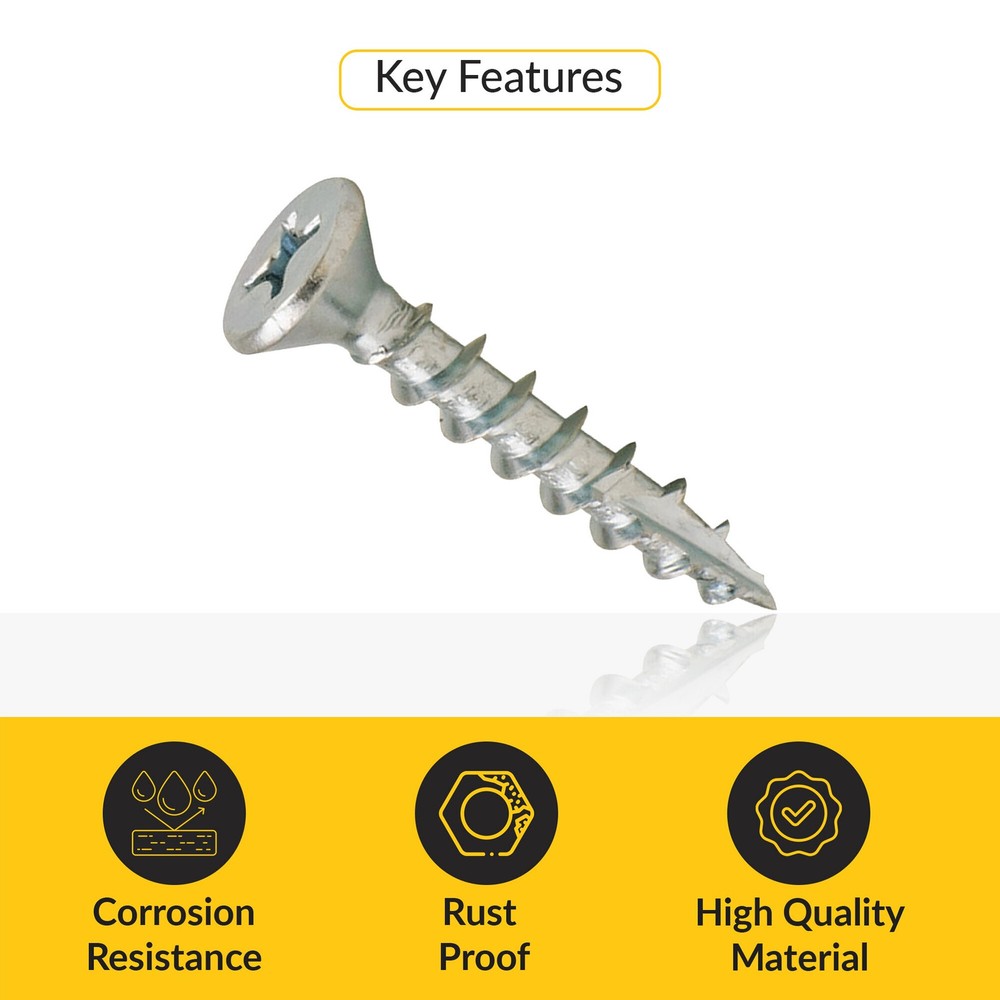 Zip R Screw, Flat Countersunk Head, Phillips Drive Pack of 1000