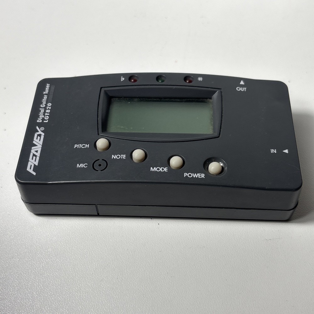 Peavey Digital Guitar Tuner LGT820 Input Output Jacks LCD Display Tested
