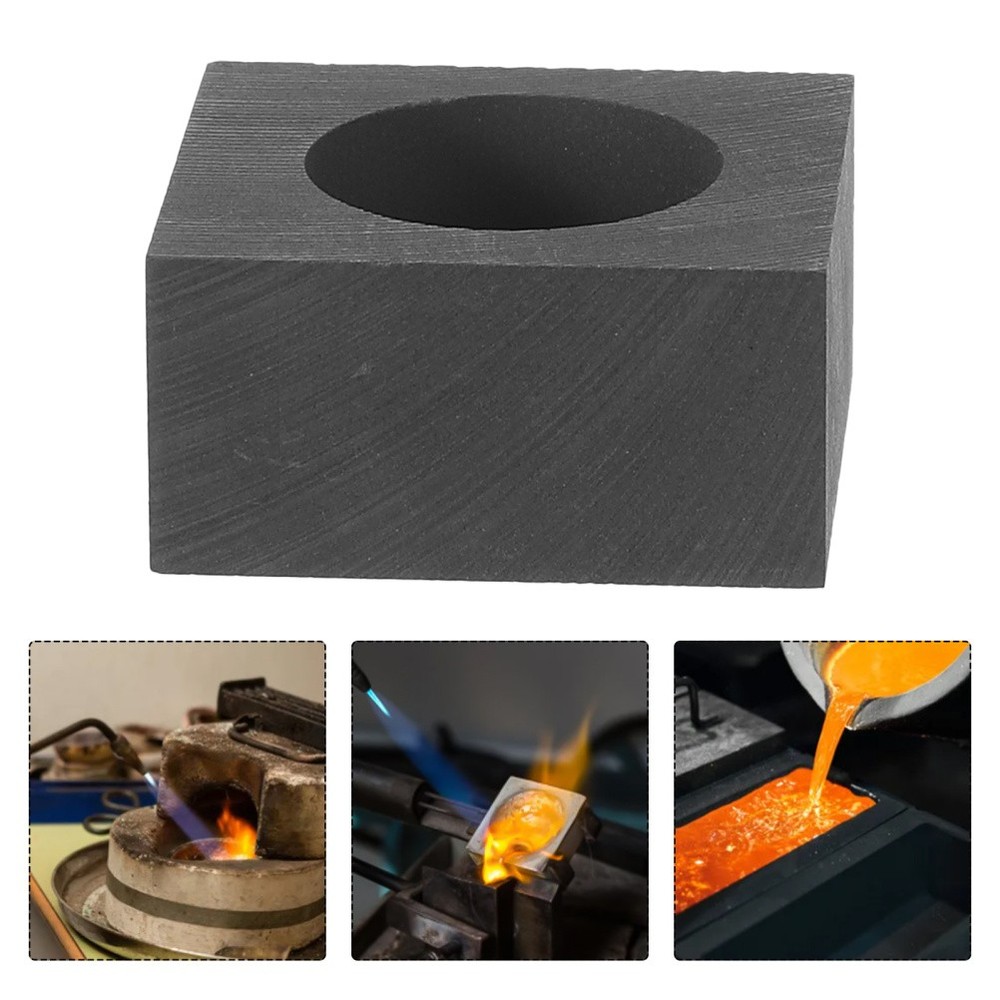 Silver and Graphite Crucible for Melting Beading Dish Molds