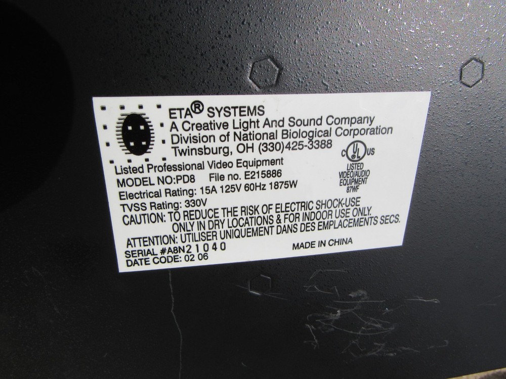 ETA Systems PD8 Conditioned Power Distribution Unit Rack Mount 8 Outlet Working