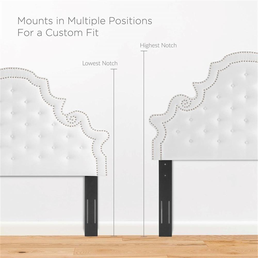 Modway Gwyneth Tufted Performance Velvet Queen Platform Bed in White