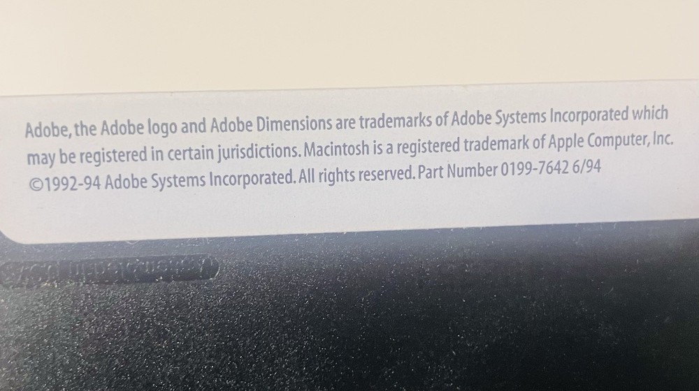 Adobe Dimensions 2.0 for Macintosh Complete 3-Disk Vintage 3.5” Floppy Set 1994