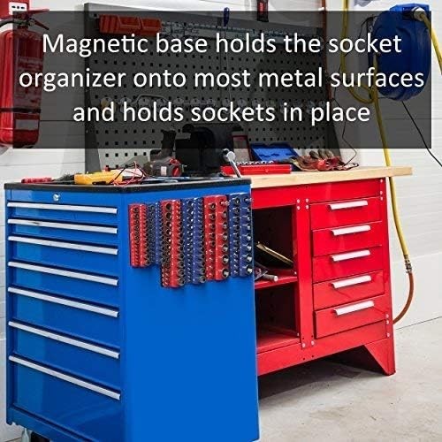 Professional Quality Magnetic Socket Holder: 1/4-Inch Drive, Red, Durable Design