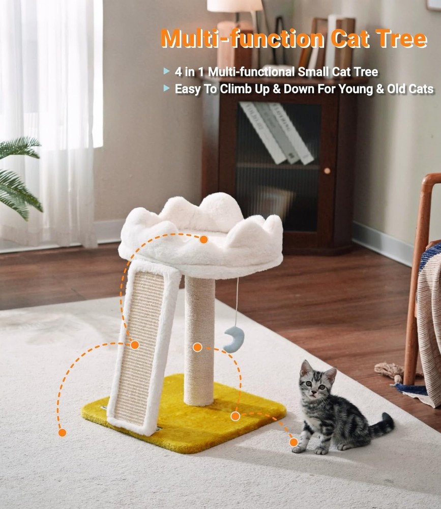 Happi N Pets New Cloud Cat Tree Tower, Cat Scratching Post with Bed, Small Ca...