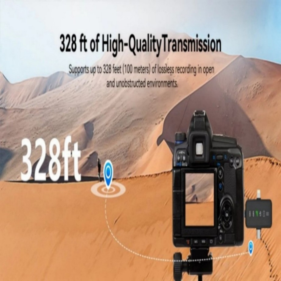 3in1 Mini Microphone for iPhone/Android/Camera Wireless Lavalier Microphone&/-/