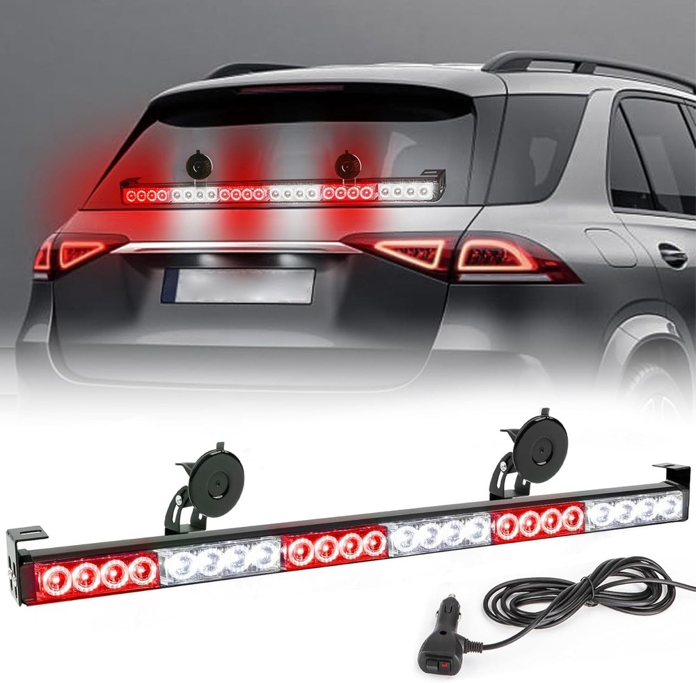 Red White LED Emergency Firefighter Lights Directional Hazard Warning Fire St...
