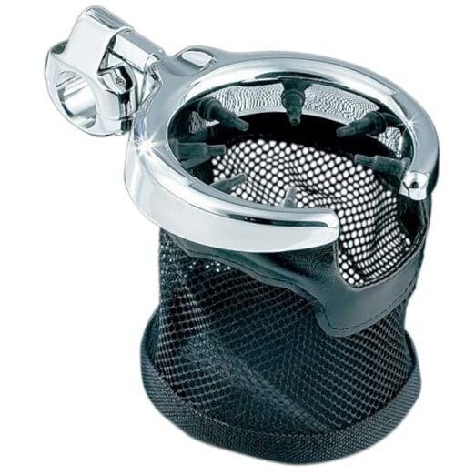 1422 Motorcycle Handlebar Accessory: Drink/Cup Holder with 1" Diameter Chrome