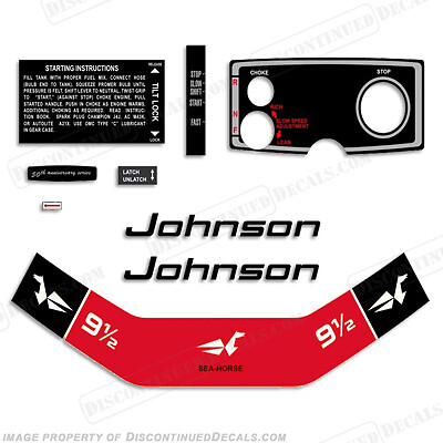 Fits Johnson 1972 9.5hp Decals