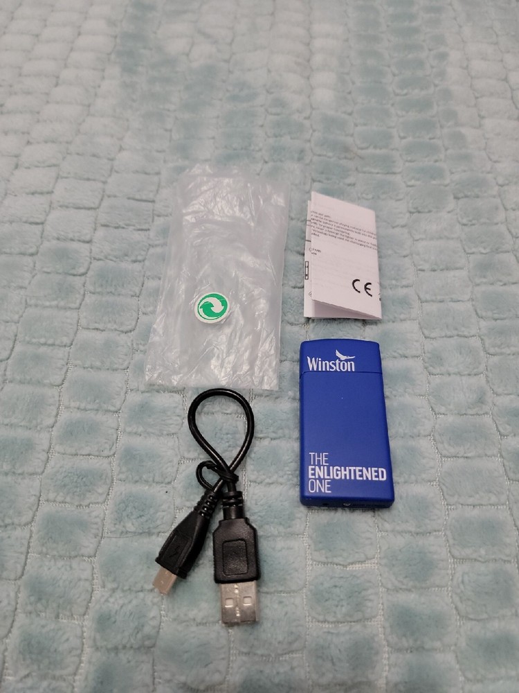 Winston Enlightened One Blue USB rechargeable Cigarette Lighter New