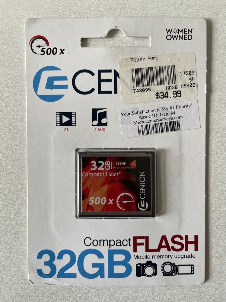 Memory Card From Centon, 32GB compact flash mobile