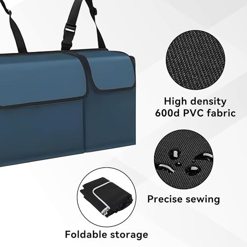 Car Trunk Organizer, Backseat Hanging Large Storage with Adjustable Blue