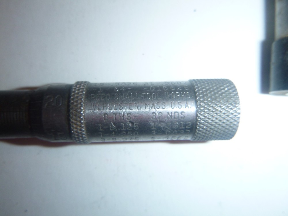 3 Reed Small Tool Works Outside Micrometers 1–2" Vintage Precision Tool E