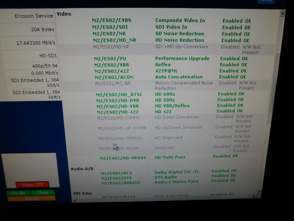 Ericsson Tandberg E5788 E5784 Voyager MPEG-2 SAT MOD DSNG AllLicenseEnable
