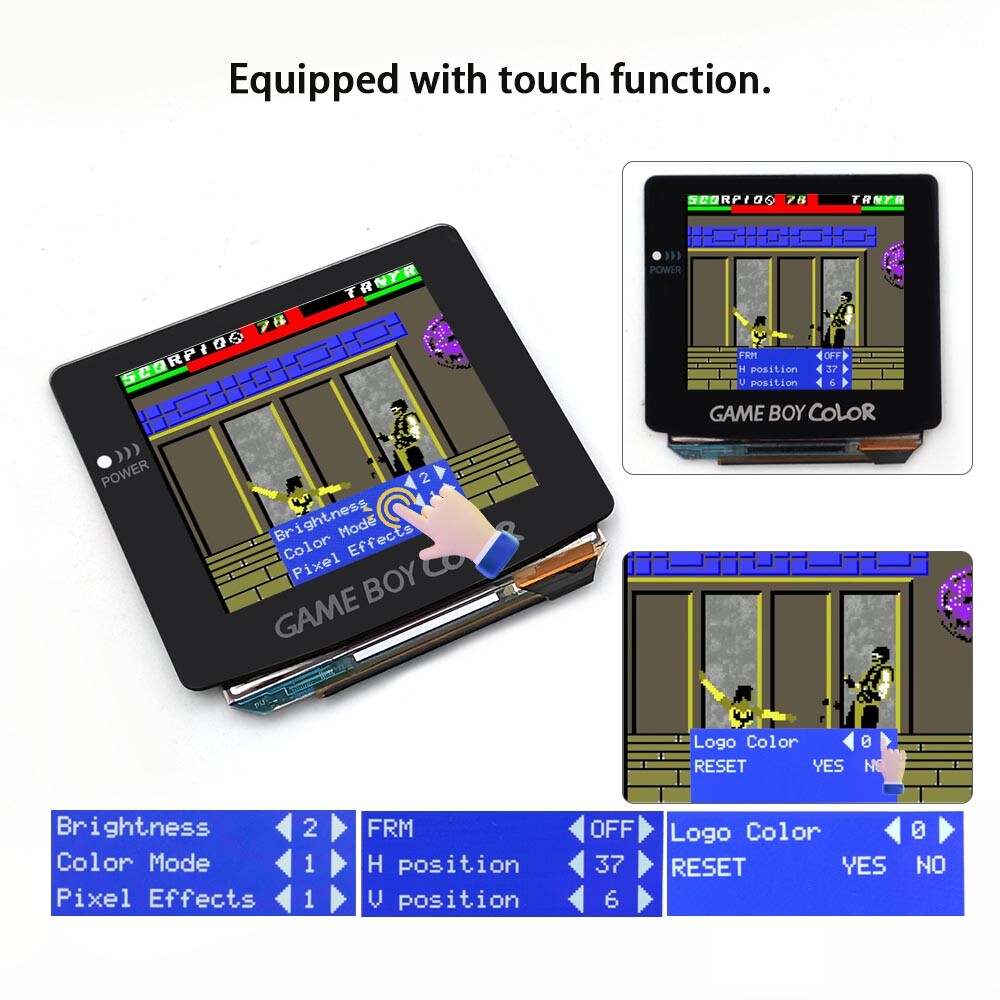 OLED Screen Touch Laminated Screen Kit&Pre-cut Case With Type-C Battery For GBC