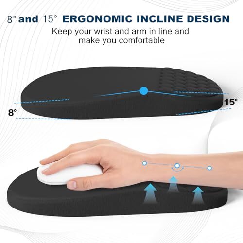 Ergonomic Mouse Pad and Keyboard Wrist Rest with Massage Design Space-Saving ...