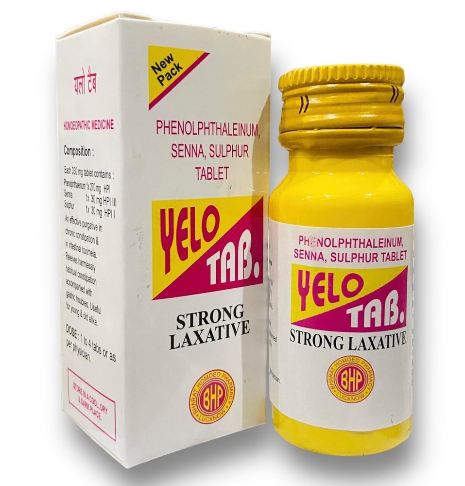 Homeopathic Yelo Tab Strong Laxative (50Tablets) for Constipation No Side Effect