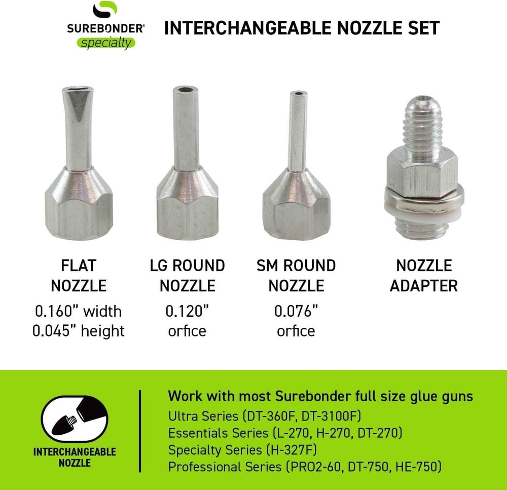 Versatile Interchangeable Hot Glue Gun Nozzle Set - 4 Pack, Precision Crafting