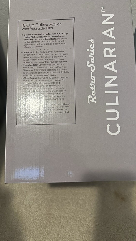 CULINARIAN 10 Cup Coffee Maker Retro Series