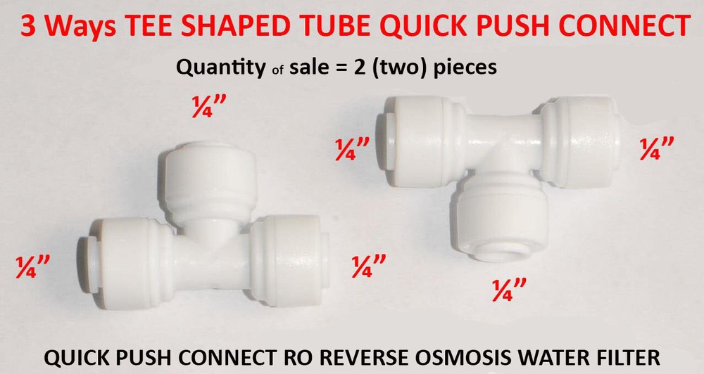 ¼” 3 TREE WAY UNION TEE TUBE QUICK PUSH CONNECT RO REVERSE OSMOSIS WATER FILTER