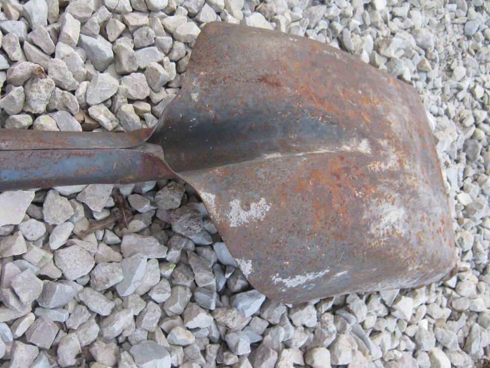 Rusty Original Vintage Primitive Shovel D Handle 43" long great decor